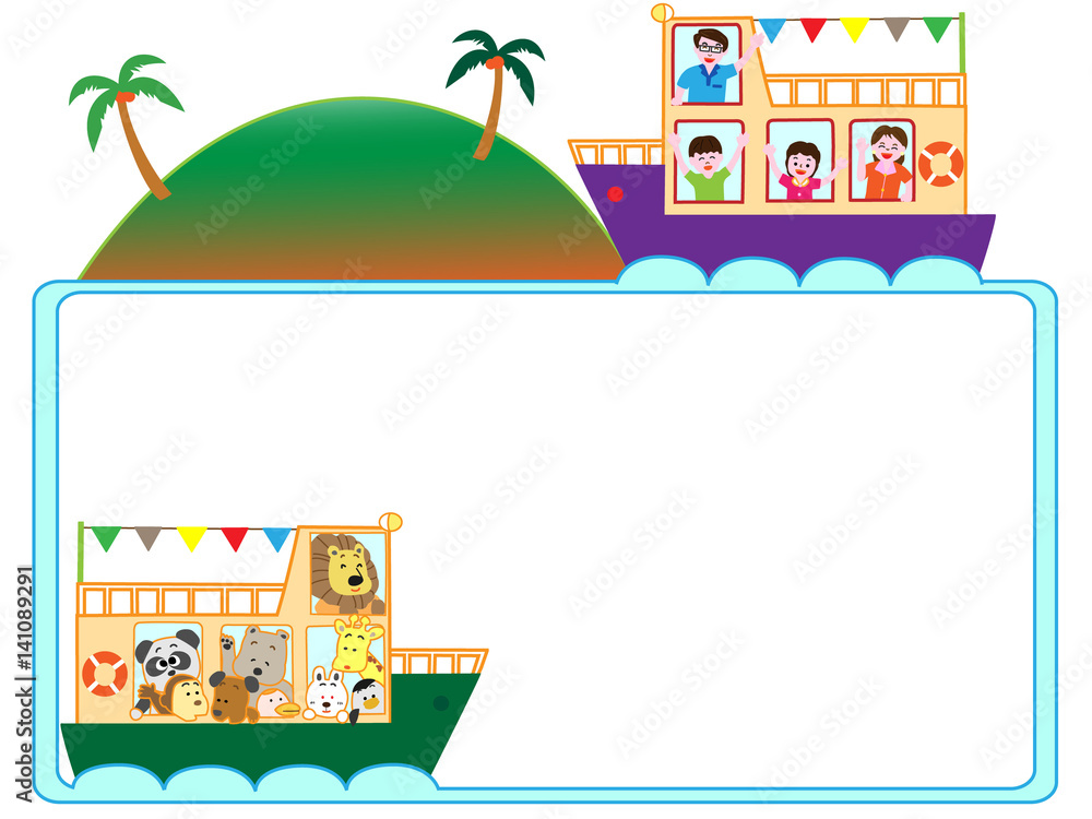 Obraz premium 乗り物のタイトルフレーム