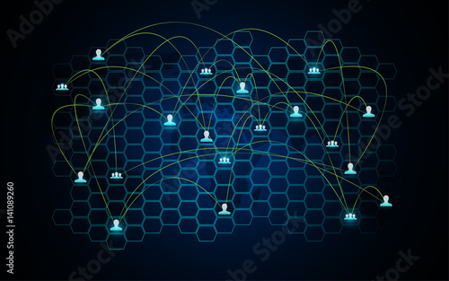 communication technology global connection networking concept background