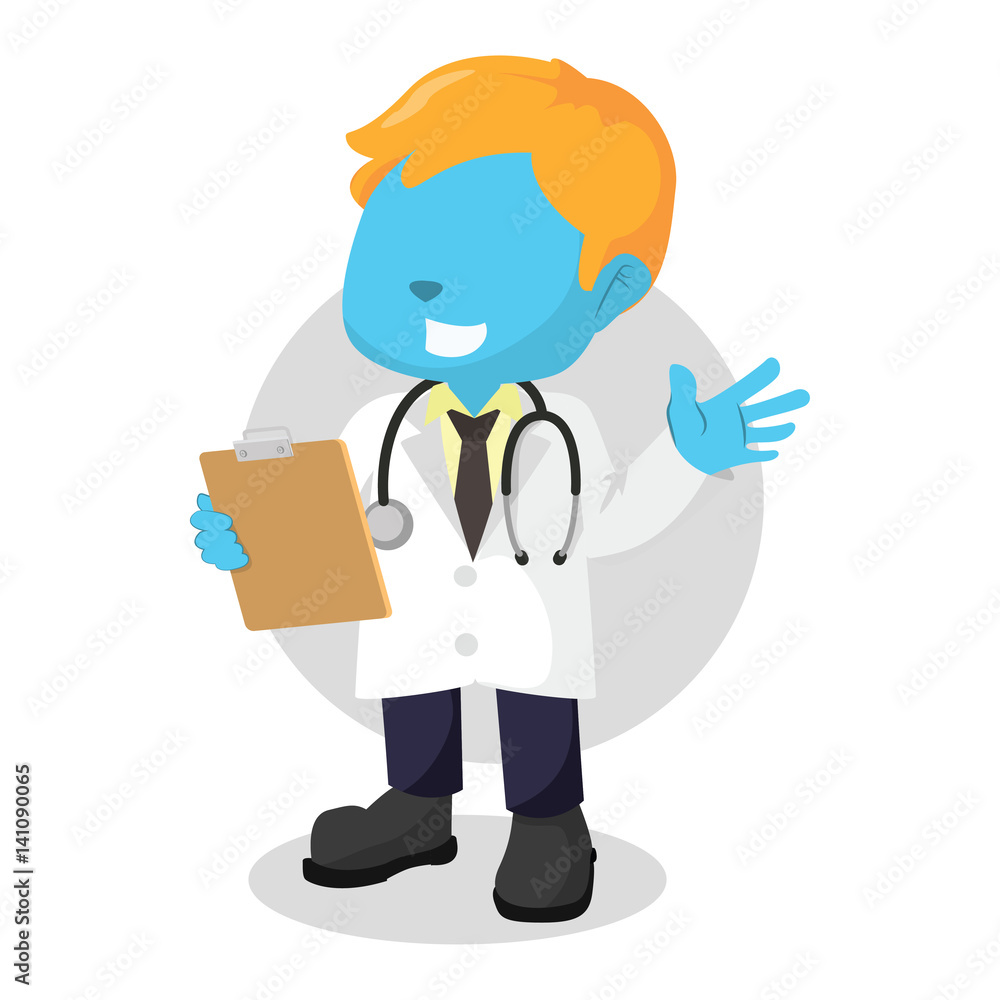 blue boy doctor illustration design