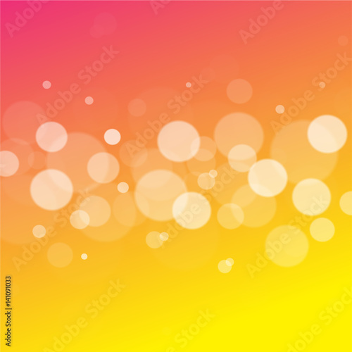 Pink and yellow bokeh abstract background vector 
