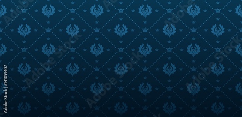  Blue wallpaper. Classic royal background. Vector image