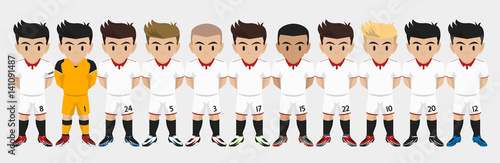 Fototapeta Drużyna futbolowa / piłka nożna znaków wektor
