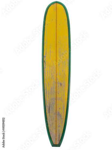  Vintage surfboard yellow color isolated on white - Retro styles 60's © jakkapan