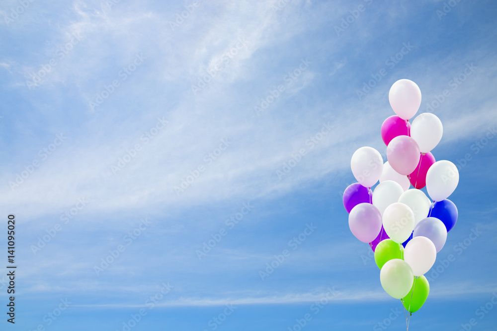 colorful balloons with a blue sky background colorful balloons with a blue sky background