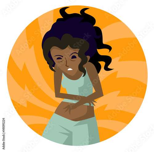 menstrual pain stomach african woman illness