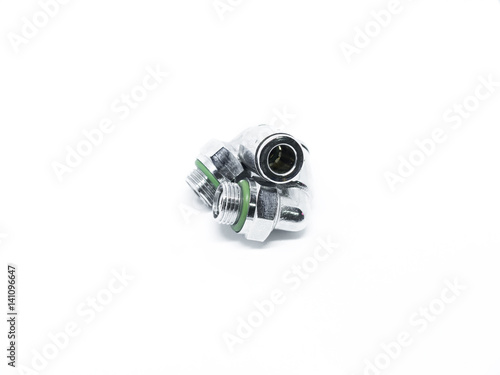 Pneumatic Fittings isolated on white background.