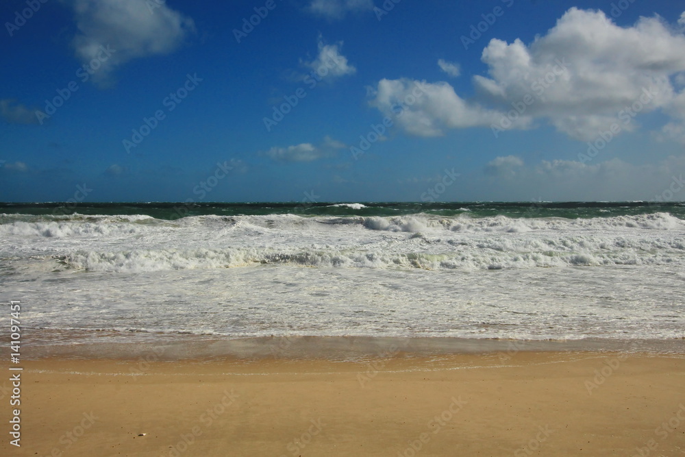 Rough Indian Ocean on Scarborough Beach, Australia