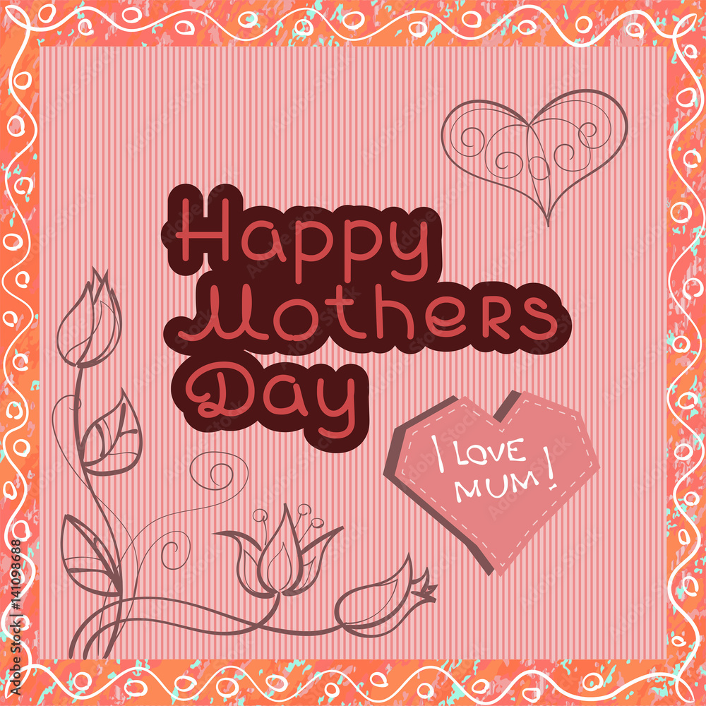 Happy mothers day. Vector