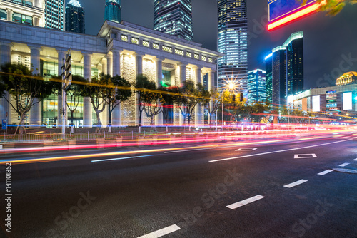 urban traffic with cityscape in Shanghai,China.