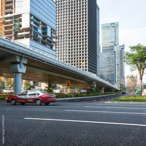 urban traffic with cityscape in Shanghai,China.