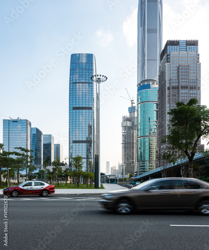urban traffic with cityscape in Shanghai,China. © fanjianhua