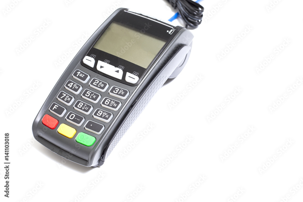 Credit card machine reader isolated on white background Credit card machine reader isolated on white background