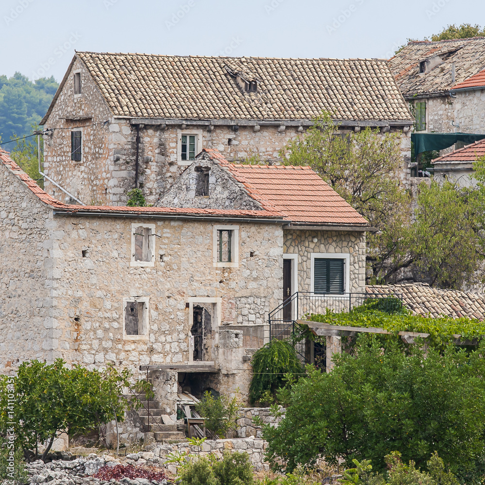 Pretty village Selca on the island of Hvar in Croatia