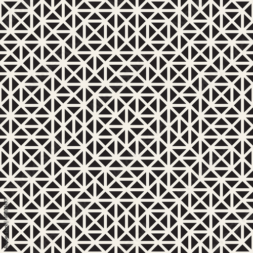 Geometric Ethnic Background with Symmetric Lines Lattice. Vector Abstract Seamless Pattern.