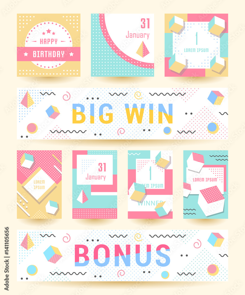 Vector Set Geometric Pattern, Flyers and Banners Vector Set Geometric Pattern, Flyers and Banners