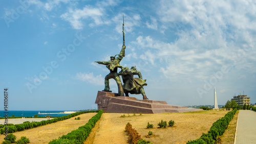 Victory Day, May 9. Soldier and Mariner monument in Sevastopol, Crimea