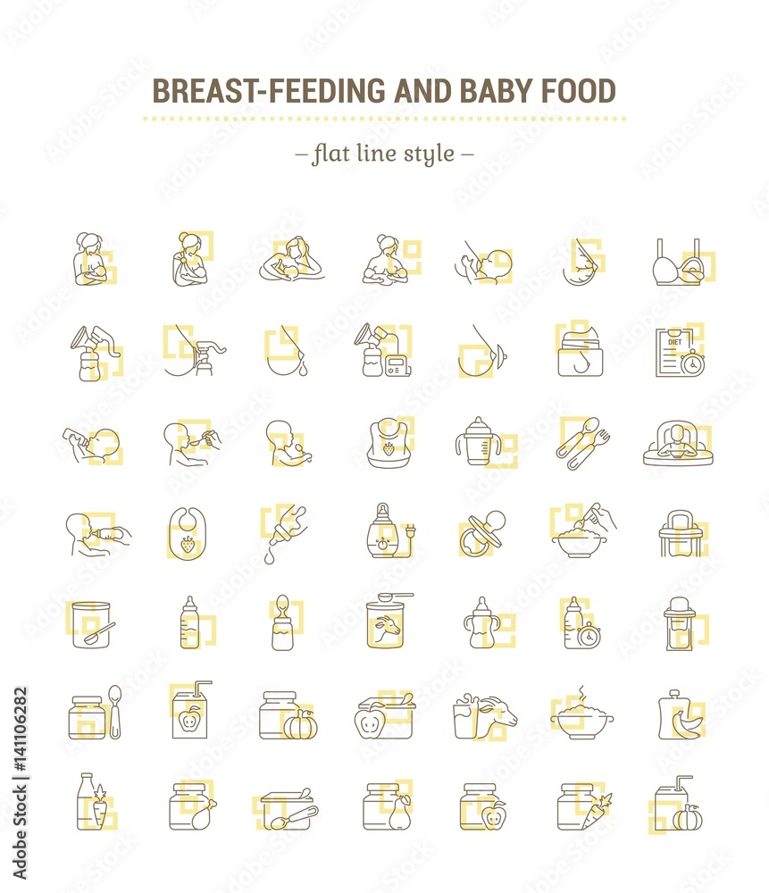 Vector graphic set. Icons in flat, contour, thin, minimal and linear design.Breastfeeding, motherhood, natural nutrition of the newborn.Concept illustration for Web site, app.Sign,symbol,element. Vector graphic set. Icons in flat, contour, thin, minimal and linear design.Breastfeeding, motherhood, natural nutrition of the newborn.Concept illustration for Web site, app.Sign,symbol,element.