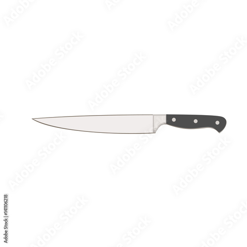 Kitchen knife. Slicer small. Flat design. Abstract concept. Vector illustration.
