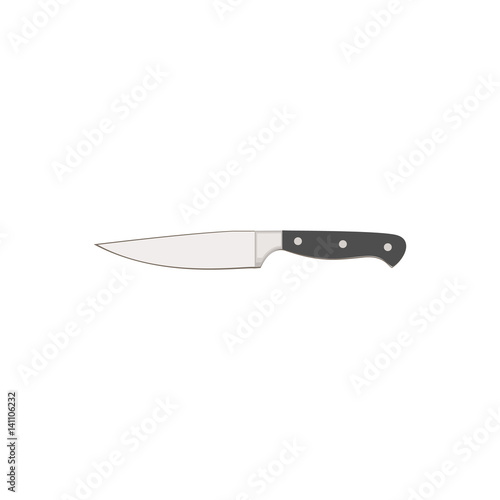 Kitchen knife. Paring. Flat design. Abstract concept. Vector illustration.