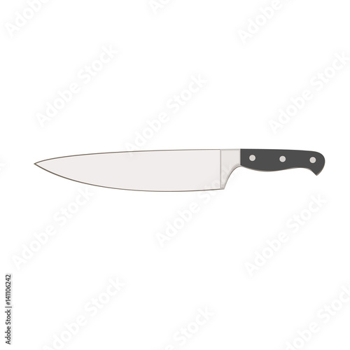 Kitchen knife. Сhef's. Flat design. Abstract concept. Vector illustration.