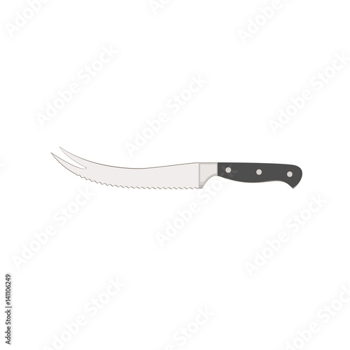 Kitchen knife. For tomatoes. Flat design. Abstract concept. Vector illustration.