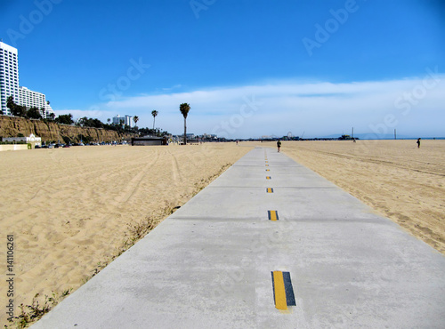 A cycle lane in santa monica beach