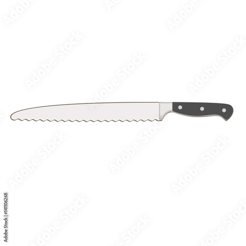 Kitchen knife. For bread. Flat design. Abstract concept. Vector illustration.