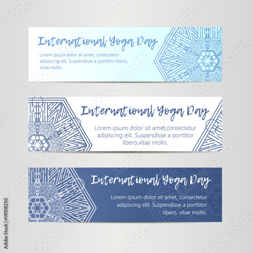 Vintage template design vector illustration of international yoga day