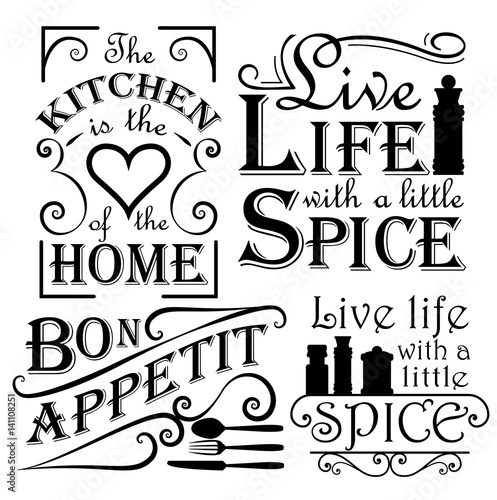 Set of vintage wall decal quotes