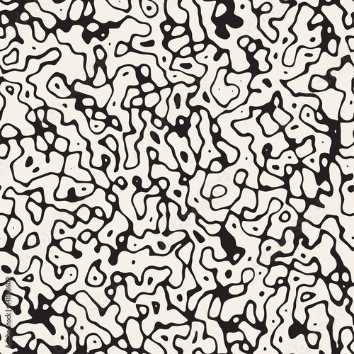 Retro Grungy Noise Texture. Vector Seamless Black and White Pattern