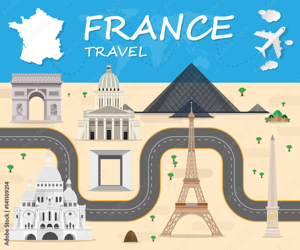 France Landmark Global Travel And Journey Infographic Vector Design Template.vector France Landmark Global Travel And Journey Infographic Vector Design Template.vector