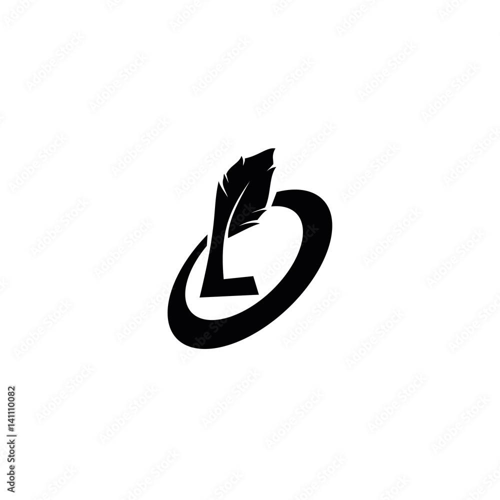 L letter with quill stock logo design L letter with quill stock logo design