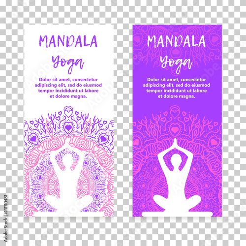 Vintage template design vector illustration of international yoga day