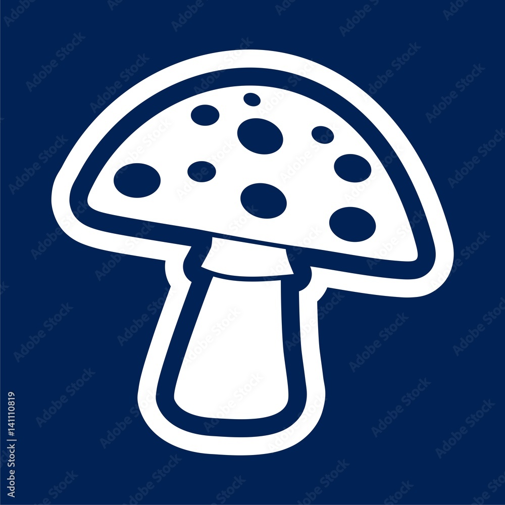 Mushrooms vector flat icons set - Illustration Mushrooms vector flat icons set - Illustration