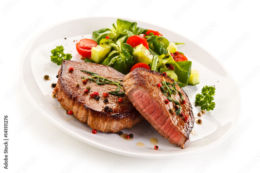 Grilled steak with vegetables Grilled steak with vegetables