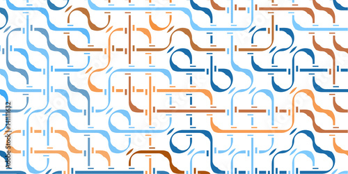 Pipeline grid. Abstract geometric design of tubes. industrial background. Architectural metal structure. Vector geometric pattern. Modern texture pattern EPS10