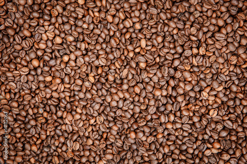 Roasted Brown Coffee Beans Background.