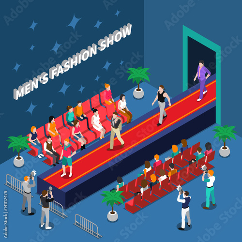 Mens Fashion Show Isometric Illustration