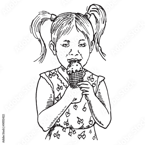 Beautiful Baby Girl Eating Ice Cream In A Waffle Cup Hand Drawn Doodle Sketch In Pop Art Style Vector Stock Vector Adobe Stock Beautiful Baby Girl Eating Ice Cream In A Waffle Cup Hand Drawn Doodle Sketch In Pop Art Style Vector Stock Vector Adobe Stock