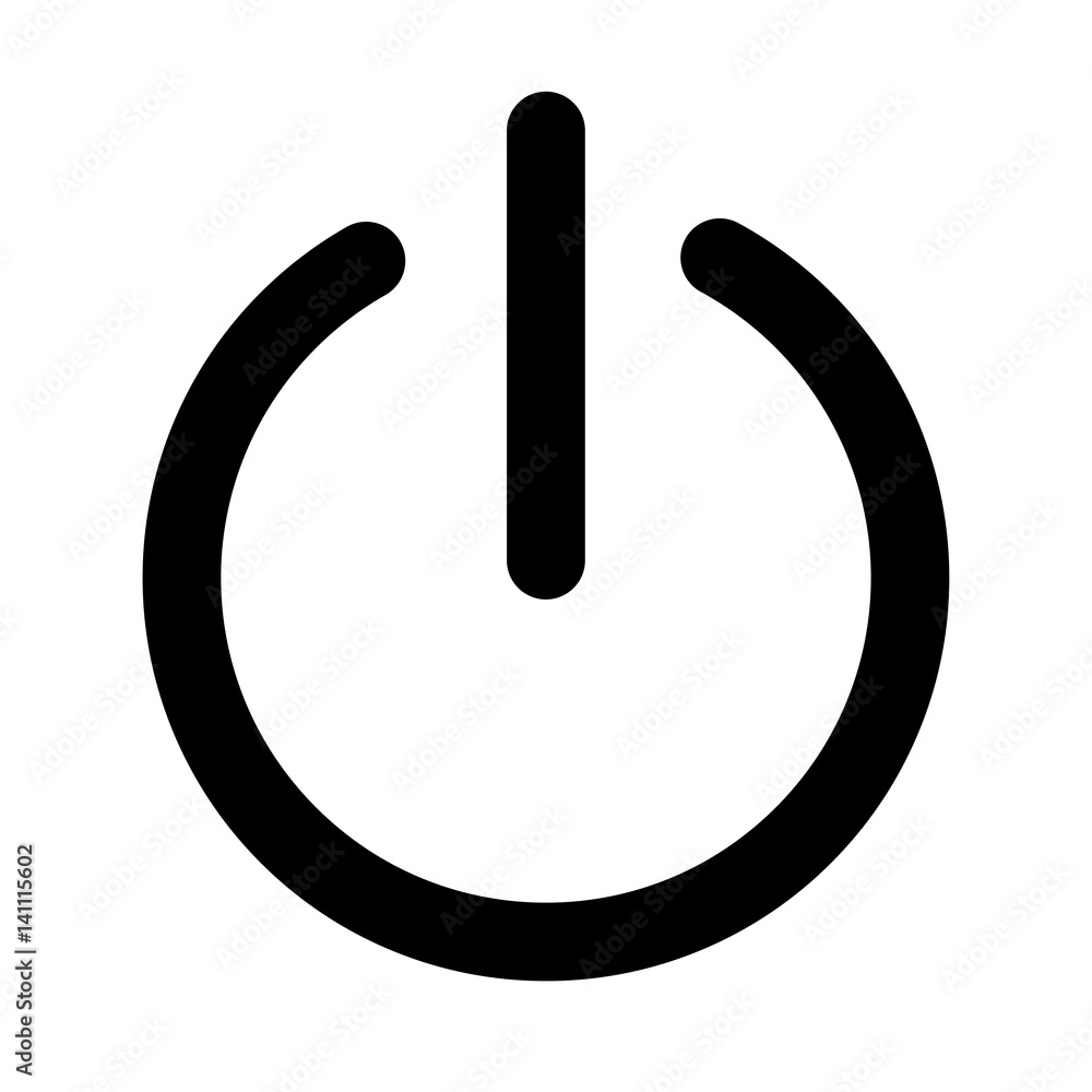 Schwarzes einfaches Symbol - Ein-Aus-Schalter - Power On/Off Stock Vector |  Adobe Stock