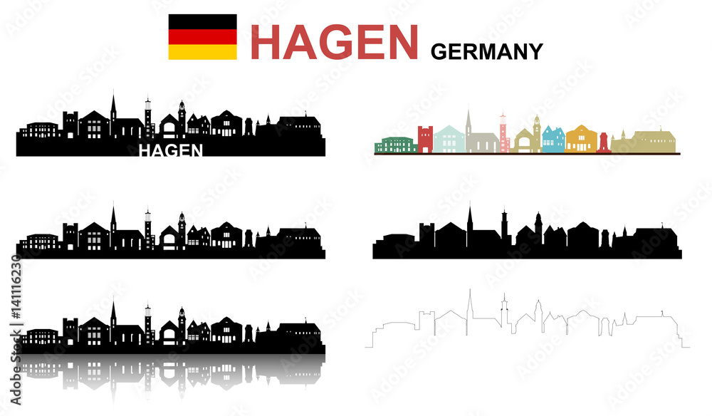 Hagen Skylines Stock Vector | Adobe Stock