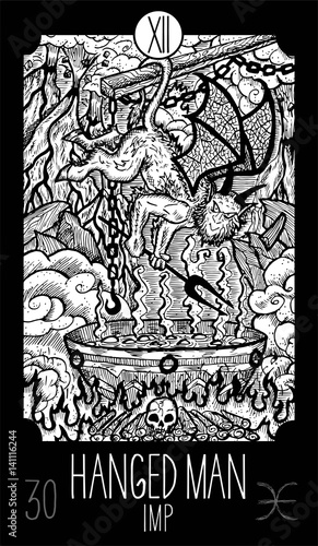 Hanged Man. Imp. Tarot card Major Arcana. See all collection in my portfolio
