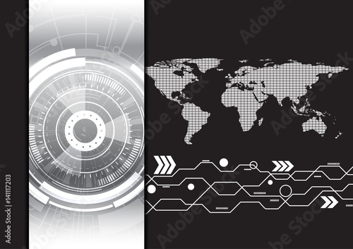 Business banner technology theme vector design some Elements of this image furnished by NASA