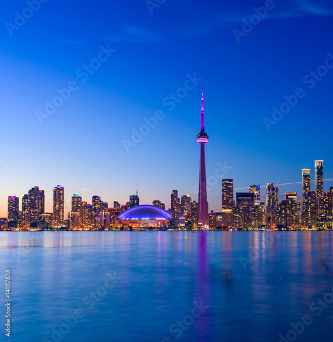 Photography Toronto city skyline at night