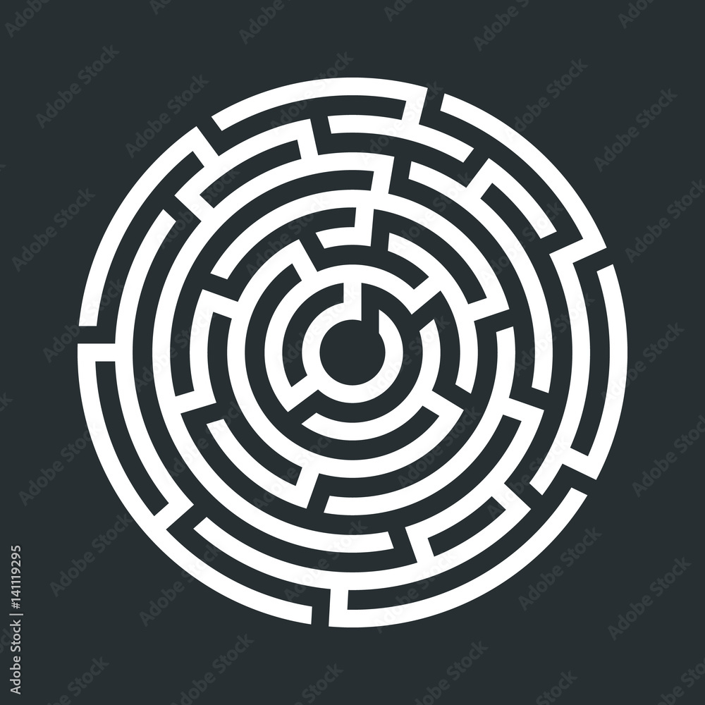 Circle maze icon. Vector illustration. Circle maze icon. Vector illustration.