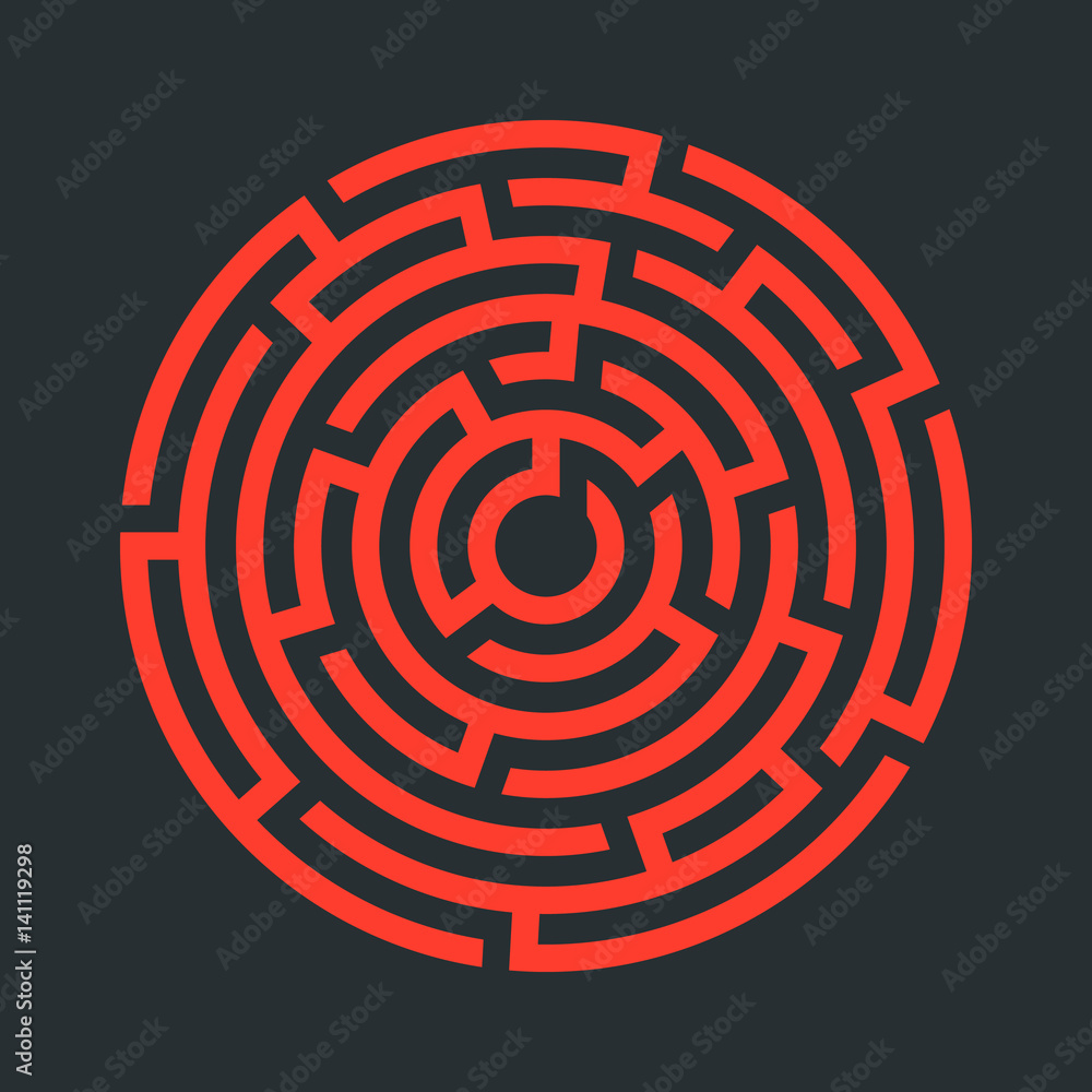 Circle maze icon. Vector illustration. Circle maze icon. Vector illustration.