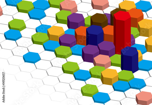 背景　立体　六角形