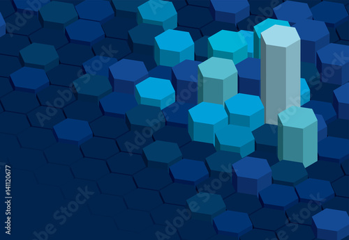 背景　立体　六角形