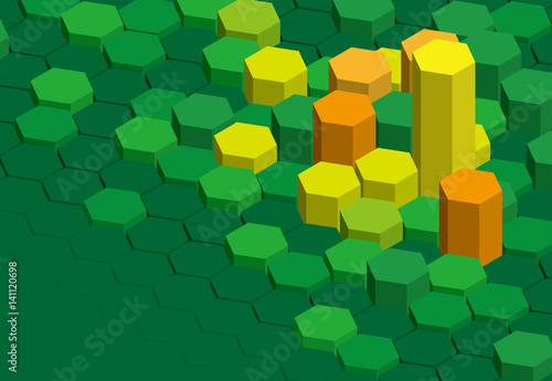 背景　立体　六角形