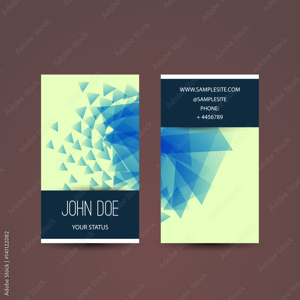 Fototapeta premium Business Card Template with Abstract Blue Background